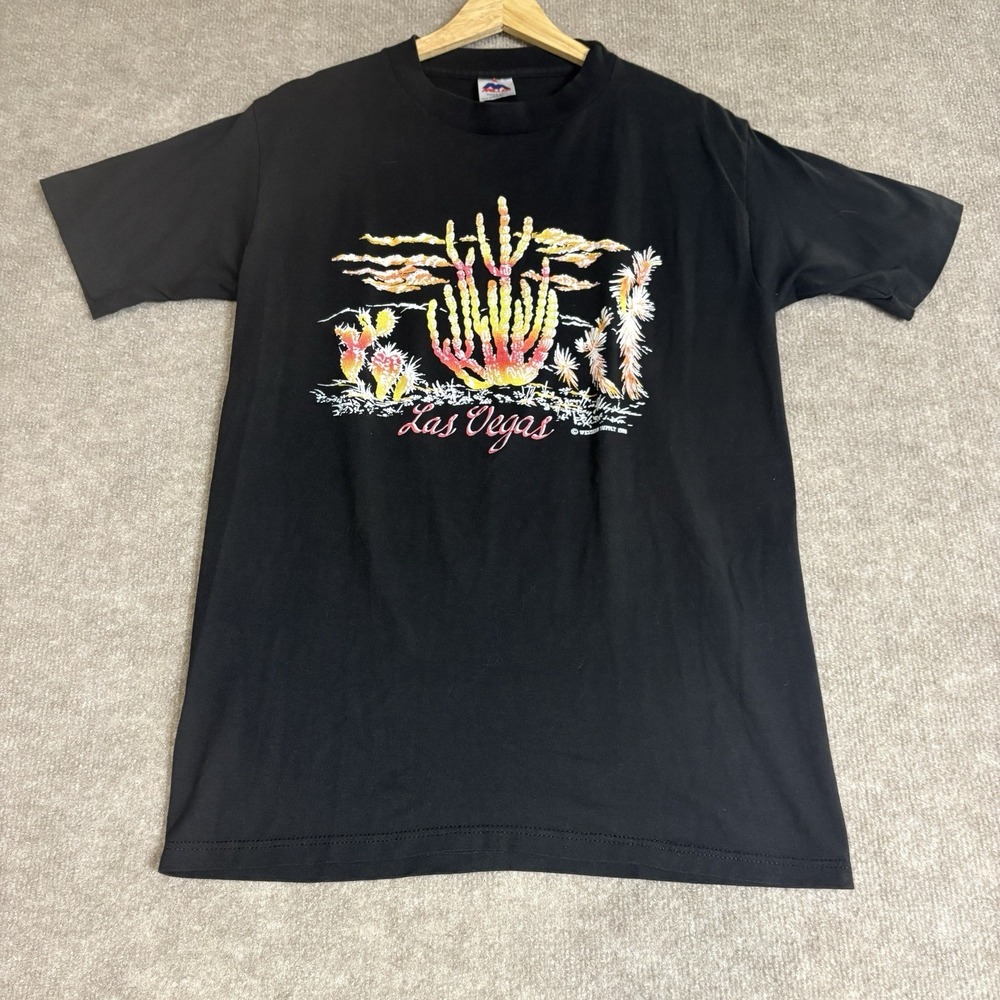 Vintage Las Vegas TShirt Mens Large Graphic 50/50 USA‎ 90s Miller Single Stitch